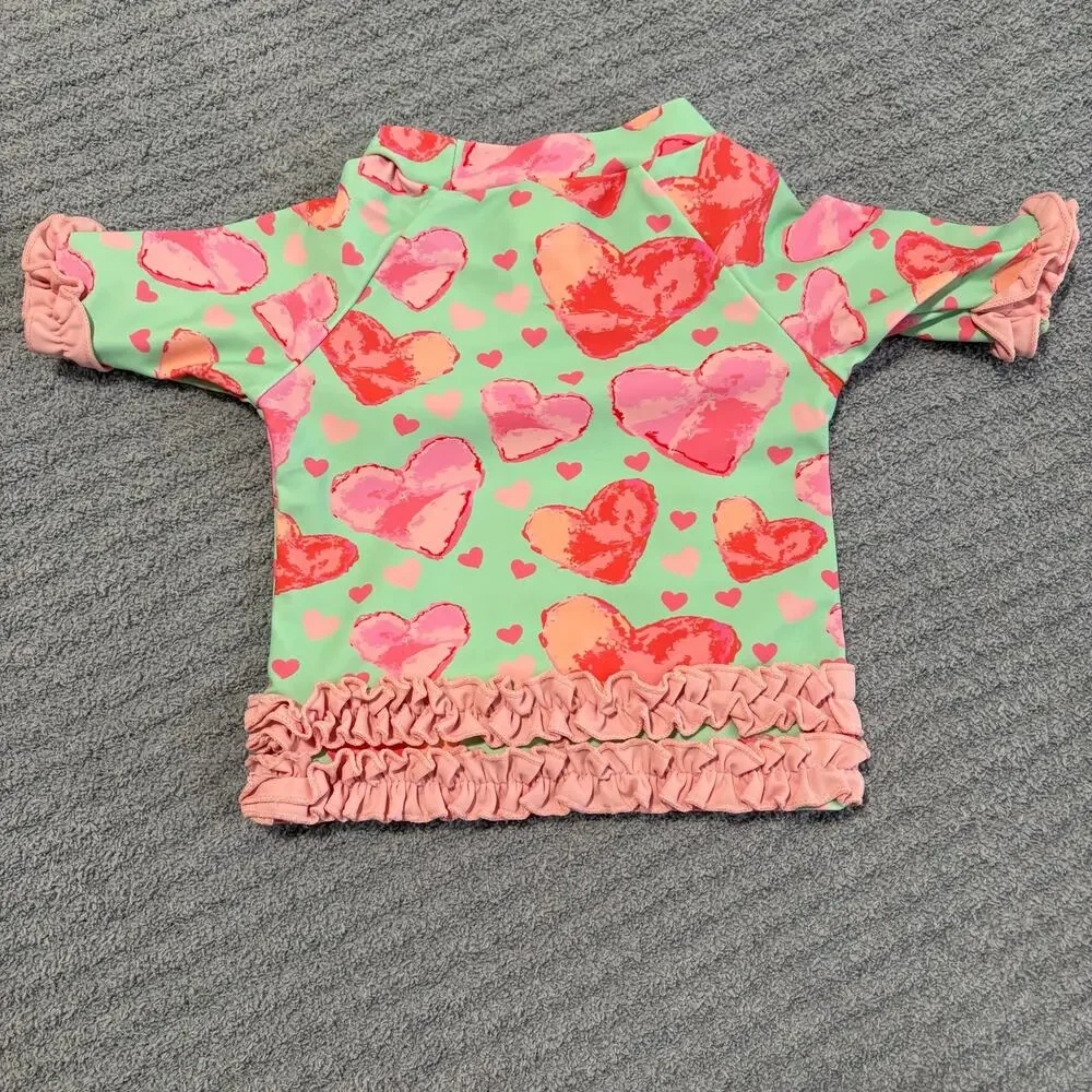 Ruffle Butts-Baby Girl-Little Love-Heart Print/Bikni/Swimsuite-3-6m-Nylon
